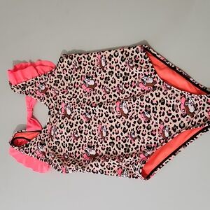 Kids Pink Leopard One Piece Swimsuit Saze 5T